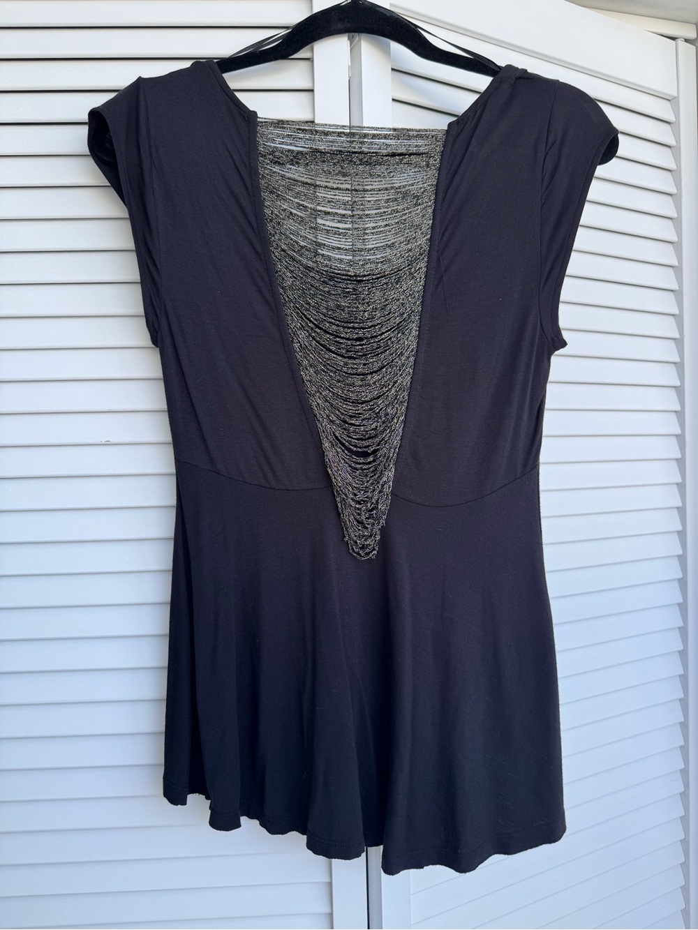 Free People Black Scoop Neck Cap Sleeve Tank
